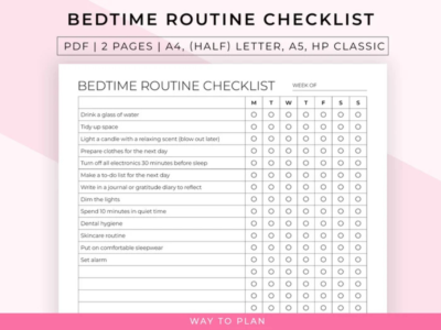 Bedside Sleep Routine Checklist