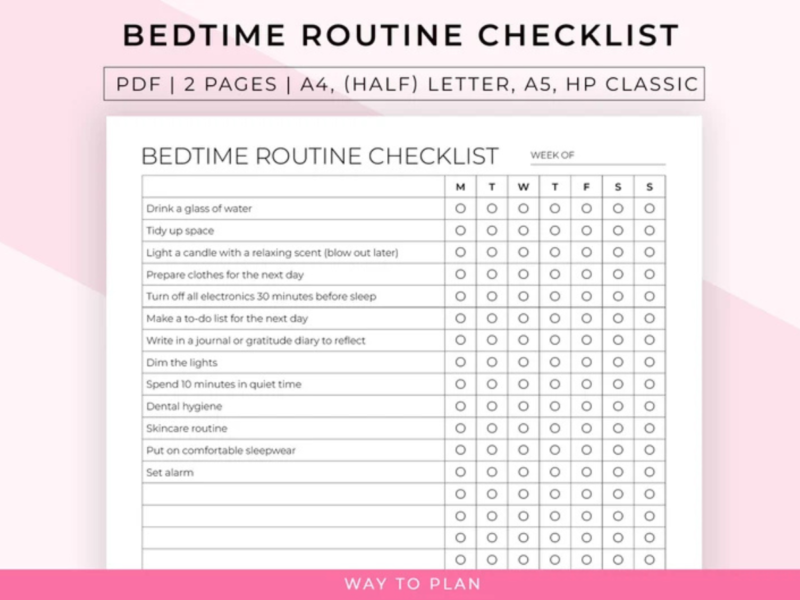 Bedside Sleep Routine Checklist