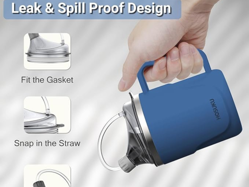 Bedside Water Bottle with Straw Lid