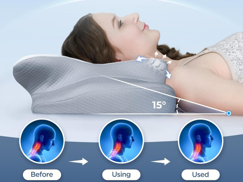 Ergonomic Contour Sleep Pillow (Cooling Cover)